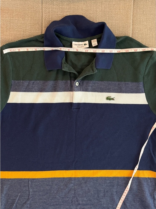 Lacoste Men’s Polo Shirt Size XXL (FR 7) Striped Colorblock Regular Fit Cotton - Picture 8 of 8